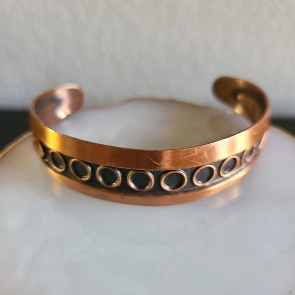 Bell Trading Co Vintage Copper Cuff Bracelet Southwestern Native 6.75 Unisex